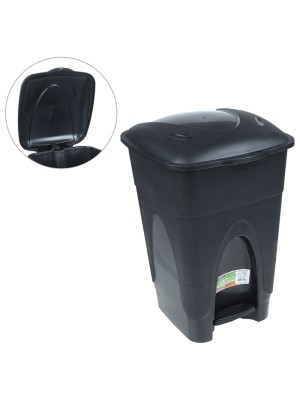 LIXEIRA 30L C/PEDAL PRETA UN. INJEPLASTEC