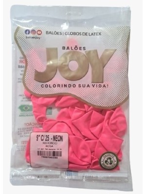BALAO 9 ROSA NEON C/25PCS UN. BALOES JOY