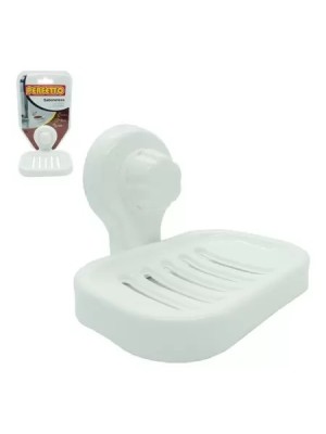 SABONETEIRA BRANCA FIXACAO A VACUO 12,3X8,3X9,2CM UN.