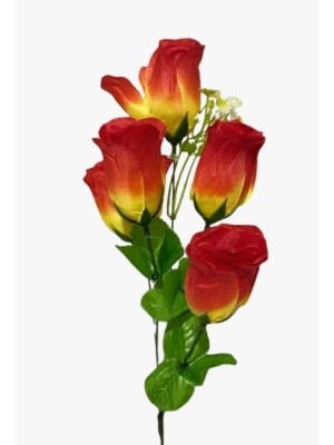 BUQUE FLOR ROSAS 5 GALHOS 37X9X9CM UN. TOP IMPORTADORA