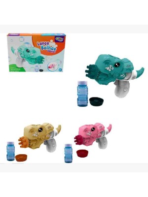 PISTOLA LANCA BOLHAS A PILHA JURASSIC UN. WELLMIX