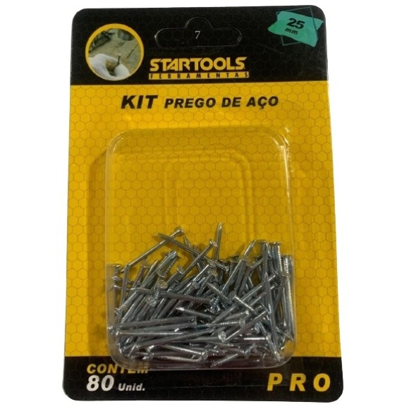 PREGO DE ACO KIT C/80PCS 1.5X25MM UN.