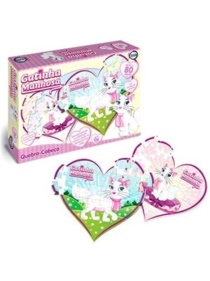 Jogo Quebra Cabeça Gatinha Manhosa Puzzle Infantil 80 Peças 