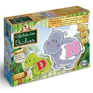 QUEBRA CABECA C/26 JOGOS ALFABETO DOS BICHOS C/52 PCS UN. TOIA BRINQUEDOS