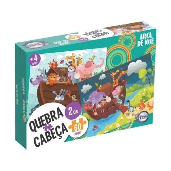 QUEBRA CABECA C/2 JOGOS ARCA DE NOE C/60 PCS CADA UN. TOIA BRINQUEDOS