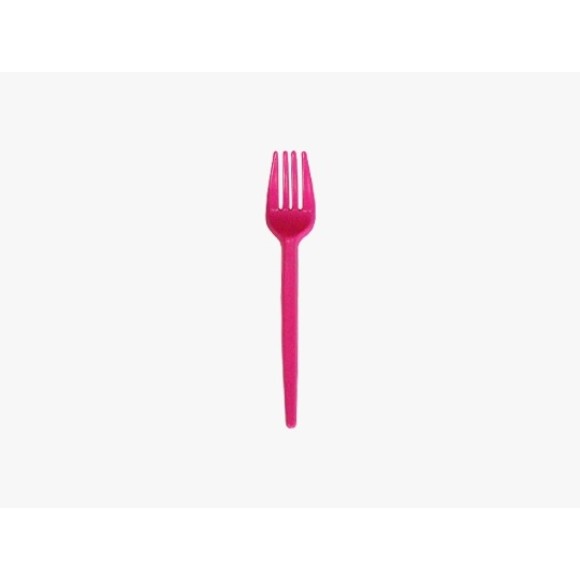 GARFO DESCARTÁVEL SOBREMESA ROSA NEON C/25PCS UN. FORFEST