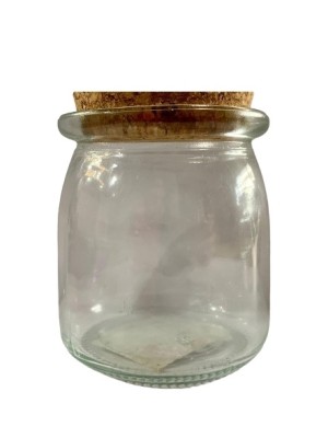 POTE DE VIDRO C/ ROLHA 180ML 5,5X13CM UN. GM GOLD