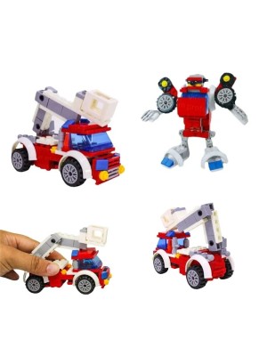 VEICULO BOMBEIRO DE MONTAR PLAY BOX MONTA E DESMONTA UN. WELLMIX