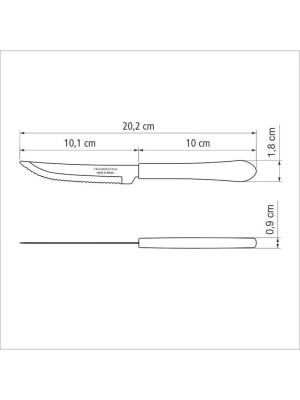 FACA CHURRASCO INOX 4 LEME AZUL UN. TRAMONTINA