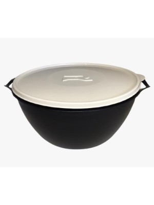 BACIA PRETA COM TAMPA BRANCA 5,5L UN. UAUPLAS