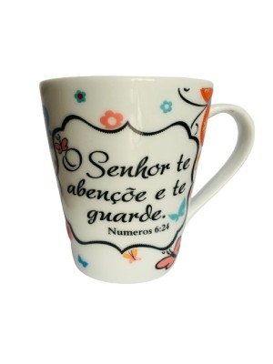 Caneca 290ml Salmo Faixa em Porcelana Resistente – Presente Religioso e Inspirador para Aniversário, Igreja e Datas Especiais