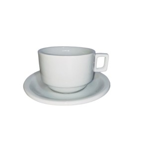XICARA DE CHÁ PORCELANA 200ML C/ PIRES UN. TERRAMADA