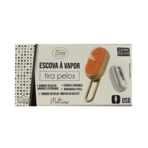 ESCOVA A VAPOR TIRA PELOS MULTIUSO RECARREGAVEL COM CABO USB UN. FU XING
