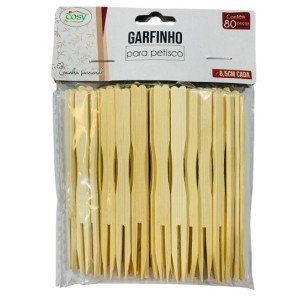 GARFINHO PARA PETISCOS DE BAMBU PACOTE COM 80 PEÇAS UN. FU XING