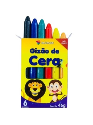 GIZAO DE CERA C/6 CORES 46G UN.