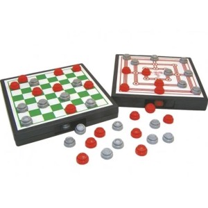 JOGO DE DAMA E TRILHA 13X13CM UN. ARTOYS