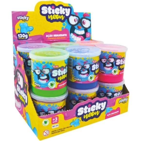 SLIME STICKY NEON 130G CORES SORTIDAS UN. STICKY