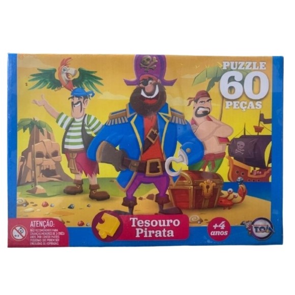 QUEBRA CABECA TESOURO PIRATA 60PCS UN. TOIA BRINQUEDOS
