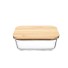 POTE DE VIDRO 420ML RETANGULAR COM TAMPA ESTILO BAMBOO UN. INGA