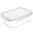 POTE DE VIDRO 1,5L HERMETICO RETANGULAR BRANCO UN. INGA