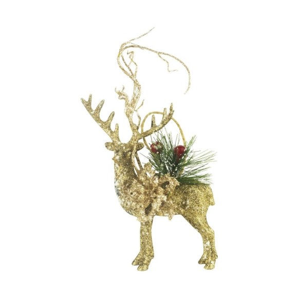ENFEITE NATAL RENA C/ NEVE 15X10CM UN. MULTIART
