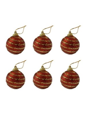 BOLA NATAL 6CM PCT COM 6 UNID CORES SORTIDAS - TOP IMPORTADORA