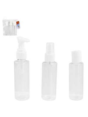 KIT VIAGEM PLASTICO C/3PCS 100ML CADA UN. RIO TIJUCAS
