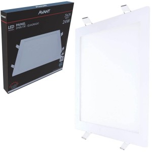 PAINEL DE EMBUTIR LED QUADRADO 29X29CM 6500K 24W BIVOLT 858131374 UN. AVANT