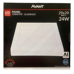 PAINEL DE SOBREPOR LED QUADRADO 29X29CM 6500K 24W BIVOLT 768131375 UN. AVANT