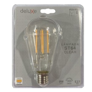 LÂMPADA DE FILAMENTO RETRÔ ST64 CLEAR 2700K 9W E27 900LM LUZ AMARELA 352190378 UN. AVANT
