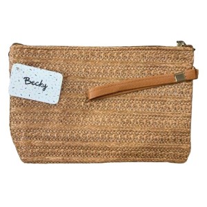 NECESSAIRE BECKY COM ALÇA DE FIBRA NATURAL 22X14X1CM UN. MULTIART