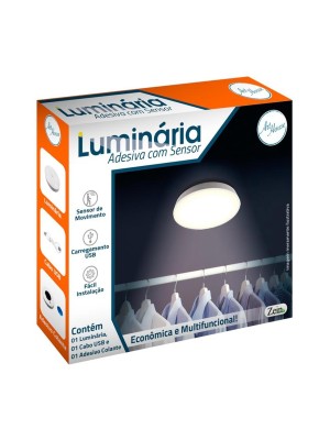 LUMINARIA ADESIVA C/ SENSOR DE MOVIMENTO UN. ZEIN