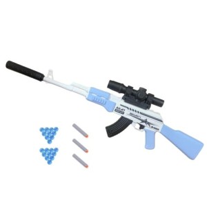 BRINQUEDO AK 47 ATIRA BOLINHA DE GEL + DARDOS REF-853 F001 UN. DDG