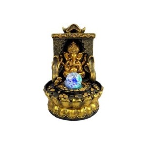 FONTE DE AGUA GANESH C/ BOLA DE VIDRO BIVOLT MS0119 UN. GM GOLD
