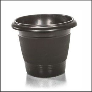 VASO REDONDO PRETO 3,8LTS DE PLAST. UN.