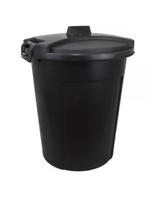 CESTO MULTIUSO 60L C/TAMPA E TRAVA PRETO UN. ARIPLAS