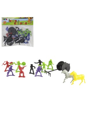INDIOS E SOLDADOS DE PLASTICO KIT C/12PCS UN. MCB