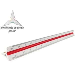 REGUA PLASTICA ESCALIMETRO TRIANGULAR 30CM UN. MADO