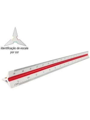 REGUA PLASTICA ESCALIMETRO TRIANGULAR 30CM UN. MADO