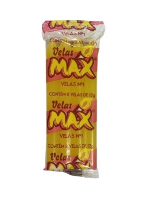 VELA N 1 AMARELA 8PCS 12G UN. VELAS MAX