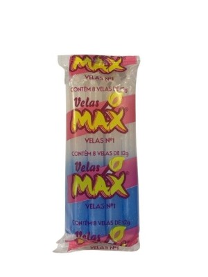 VELA N 1 BRANCA-AZUL 8PCS 12G UN. VELAS MAX
