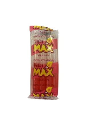 VELA N 1 BRANCA-VERMELHA 8PCS 12G UN. VELAS MAX