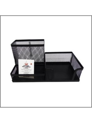 PORTA CANETA QUAD. TRIPLO 20CM DE METAL UN.