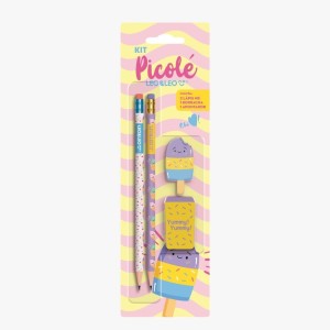 LAPIS HB PICOLE KIT C/2 LAPIS/APONTADOR/BORRACHA UND.