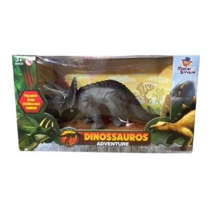 DINOSSAURO ADVENTURE TRICERATOPS 26,5X8,2X14,5CM UN. MISTER BRINQUE