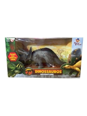 DINOSSAURO ADVENTURE TRICERATOPS 26,5X8,2X14,5CM UN. MISTER BRINQUE