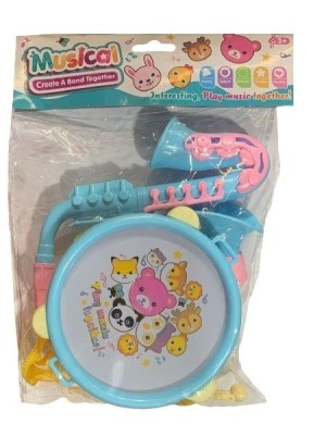 BRINQUEDO BANDINHA KIT INSTRUMENTAL MUSICAL 5PCS UN. HL IMPORTS