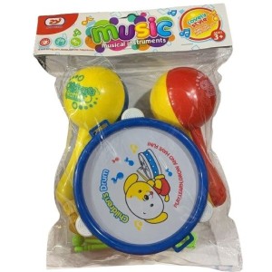 BRINQUEDO BANDINHA KIT INSTRUMENTO MUSICAL 5PCS UN. HL IMPORTS