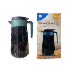 GARRAFA TERMICA LESOTO 1L PRETA-VERDE UN. XH IMPORT