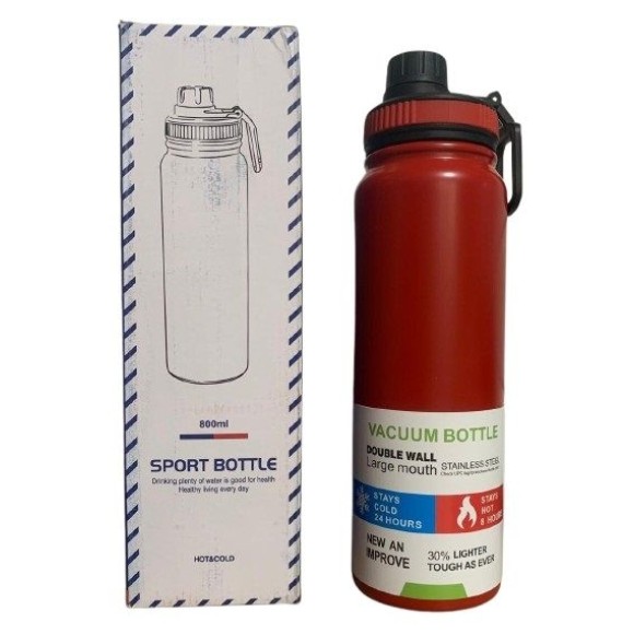 GARRAFA TERMICA ESPORTIVA 800ML COM TAMPA E FILTRO UN. TOP IMPORTADORA